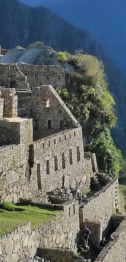 Stunning view of Machu Picchu's ancient stone architecture.