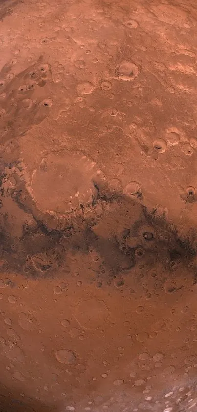 High-resolution Mars surface mobile wallpaper showcasing reddish landscape.
