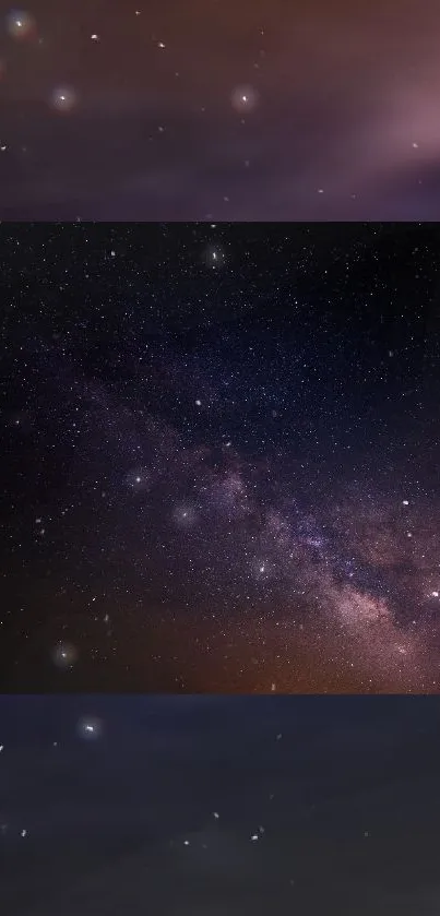 Dark night sky filled with stars and the Milky Way galaxy.