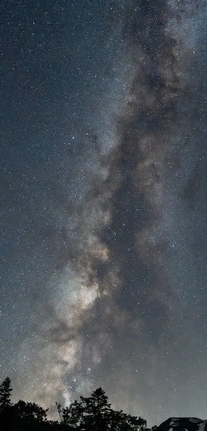 Milky Way galaxy in a starry night sky, ideal for mobile wallpaper.