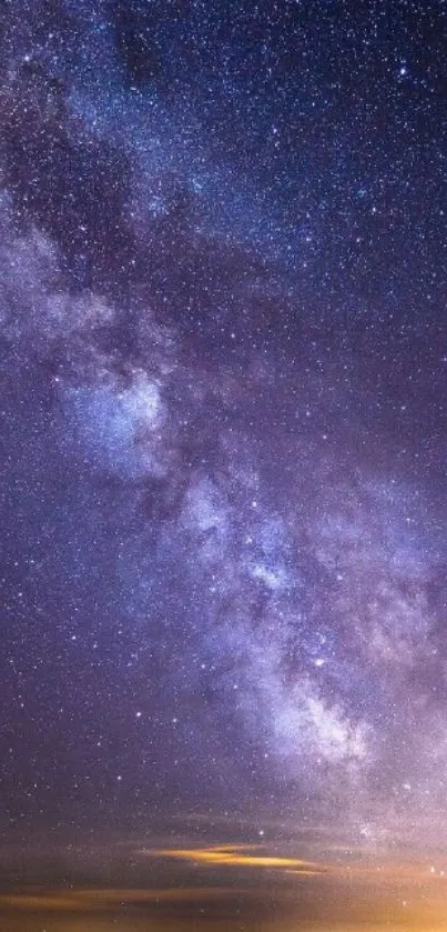 Vibrant Milky Way galaxy under a night sky, perfect for mobile wallpaper.