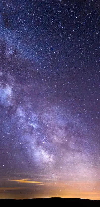 Beautiful Milky Way galaxy in night sky showcasing stars.