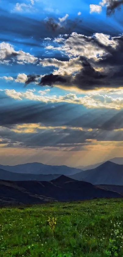 Mobile wallpaper of a stunning mountain sunrise with dramatic, colorful skies.