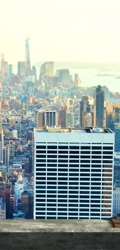 New York City skyline with skyscrapers and vibrant cityscape view.