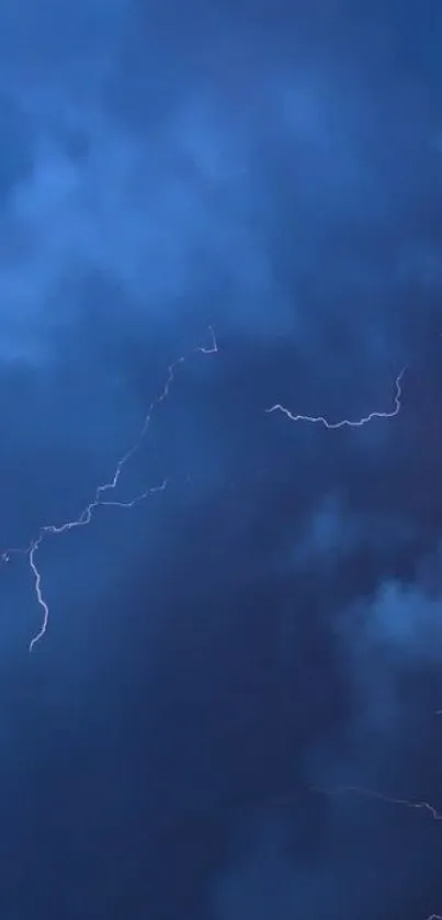 Dark stormy night sky with vivid lightning.