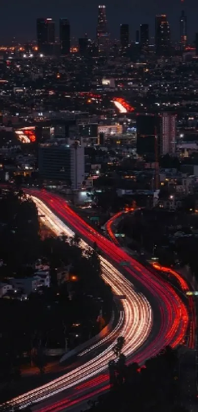 Vibrant cityscape at night with glowing lights and bustling streets.