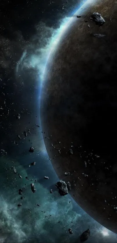 Mobile wallpaper of distant planets and cosmic scenes in space.