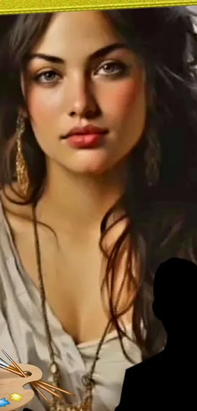 Artistic portrait of a woman wallpaper.