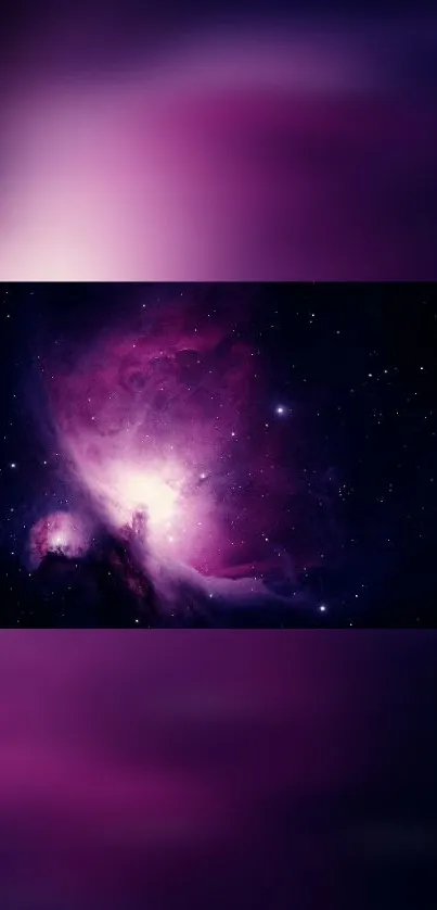 Purple galaxy wallpaper with stars and cosmic depth.