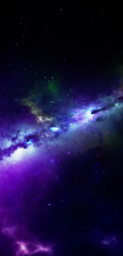 Purple galaxy wallpaper with stars and nebula