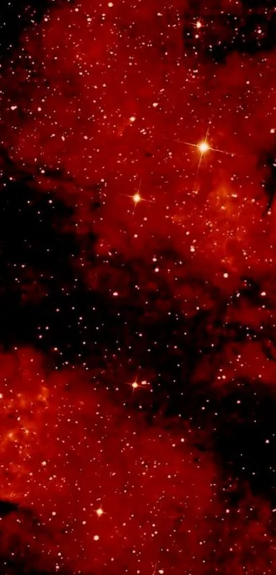 Red nebula and stars galaxy wallpaper.