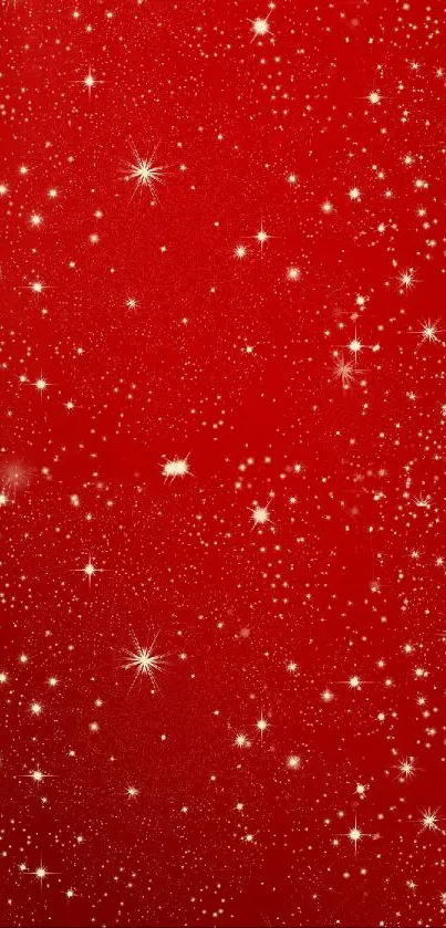 Red wallpaper with shimmering stars, perfect for your phone.