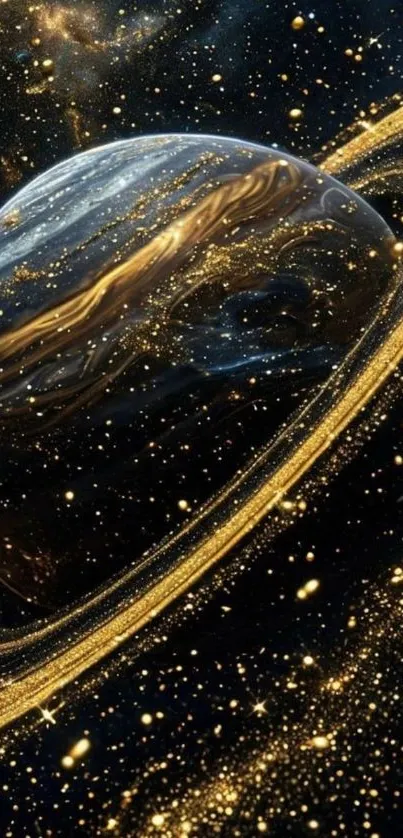Beautiful galaxy wallpaper featuring Saturn's rings.
