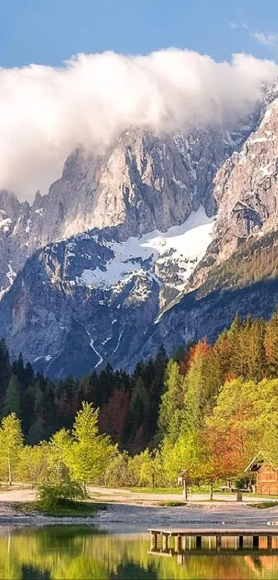 Slovenian Alps with clear lake reflection.