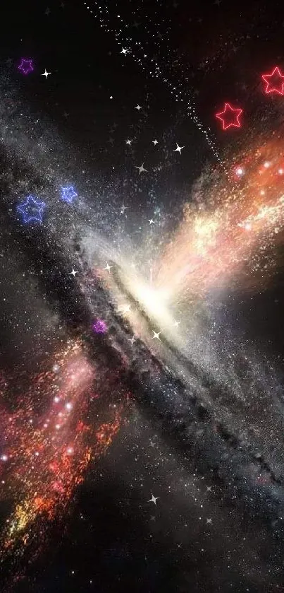 Vibrant galaxy showcasing cosmic wonders in a stunning space wallpaper.