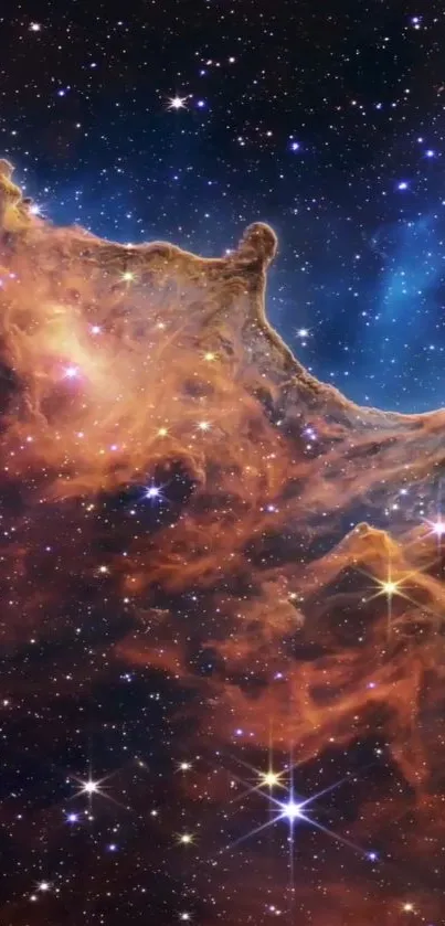 Gorgeous nebula with stars mobile wallpaper.