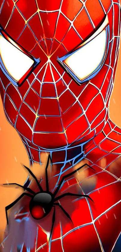 Vibrant Spider-themed wallpaper with bold colors.