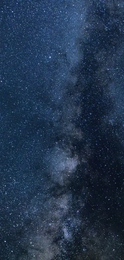 Starry night sky with the Milky Way galaxy in view, perfect for mobile wallpaper.