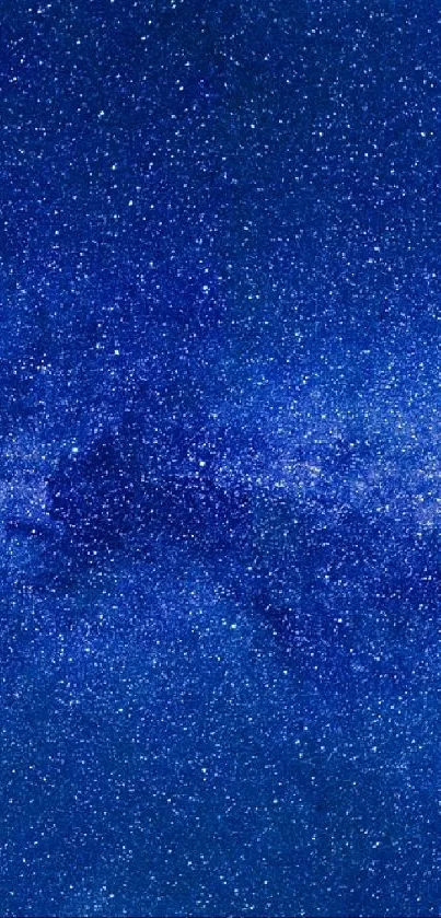 Dark blue starry night sky wallpaper with cosmic galaxy.