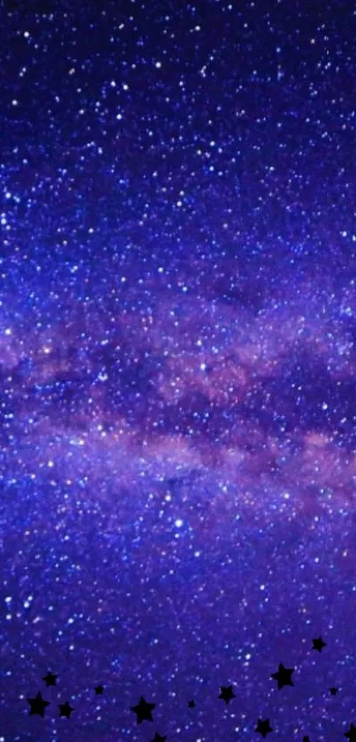 Vivid starry night galaxy wallpaper with deep space hues.