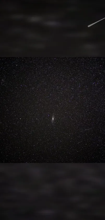 Starry night sky with countless stars and a glowing cosmic highlight.