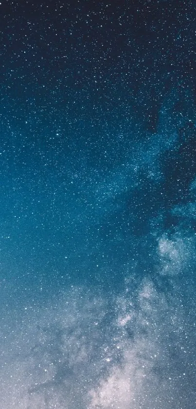Dynamic starry night sky wallpaper with cosmic blue gradient.