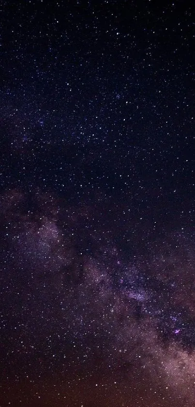 Beautiful starry night sky with Milky Way galaxy visible.