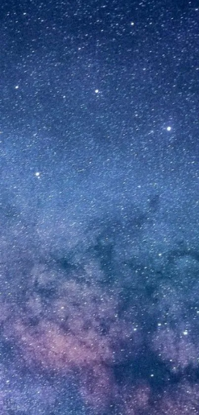 Starry night sky wallpaper with blue and purple hues.