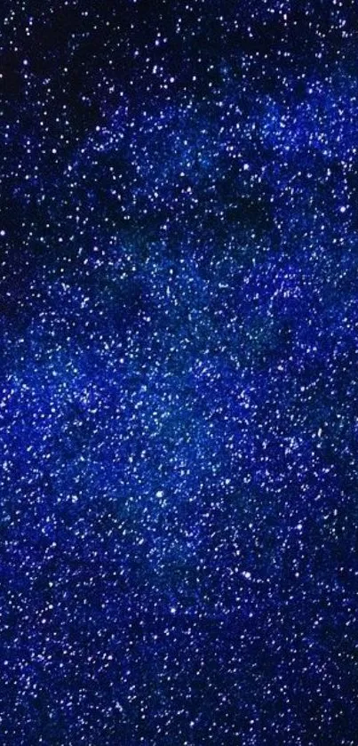 Bright starry night sky wallpaper in vibrant blue hues for mobile screens.