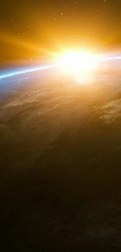 Sunrise over Earth from space, stunning mobile wallpaper.