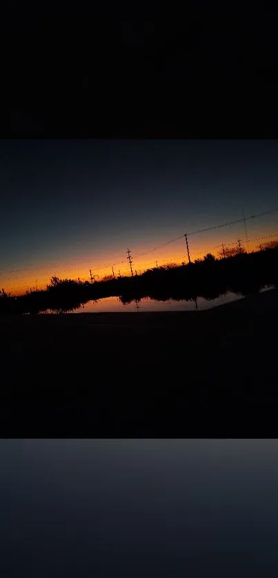 Beautiful silhouette against a vibrant sunset sky.