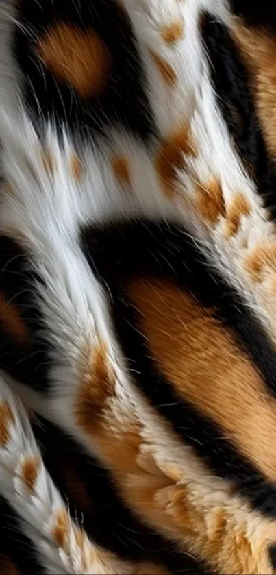 Close-up of animal print fur texture wallpaper.