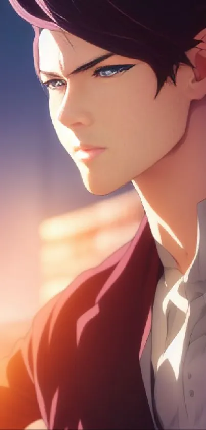 Artistically styled animated character with dramatic lighting in violet tones.