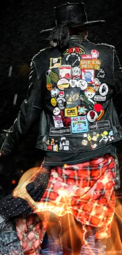 Mobile wallpaper of a jacket with colorful patches.