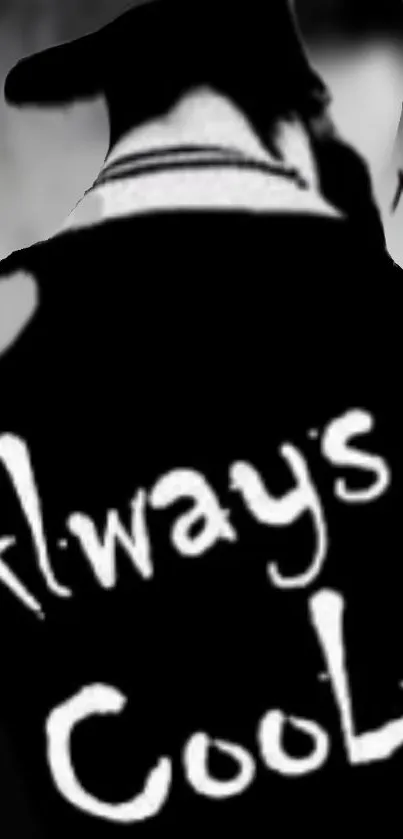 Stylish black and white wallpaper with 'Always Cool' text.