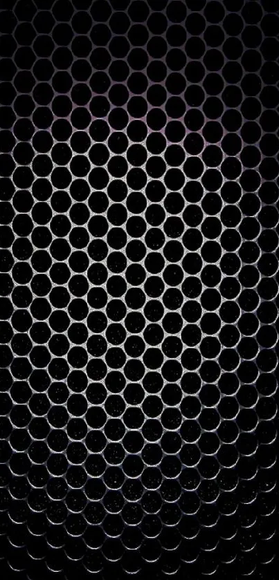 Sleek black hexagonal pattern wallpaper with an abstract design.