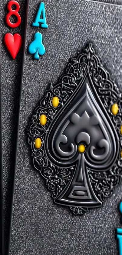 Intricate playing cards wallpaper design.