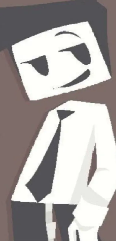 Stylish cartoon character in monochrome palette.