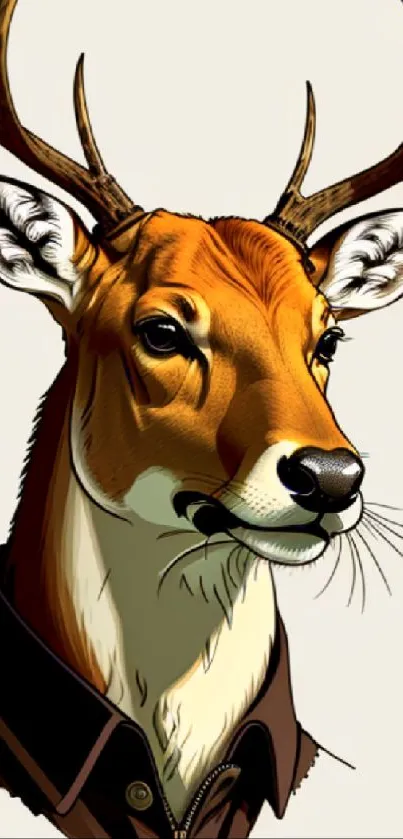 Illustrative deer in a stylish suit art.