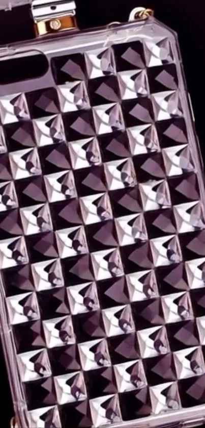 Diamond-studded phone case on a black background.