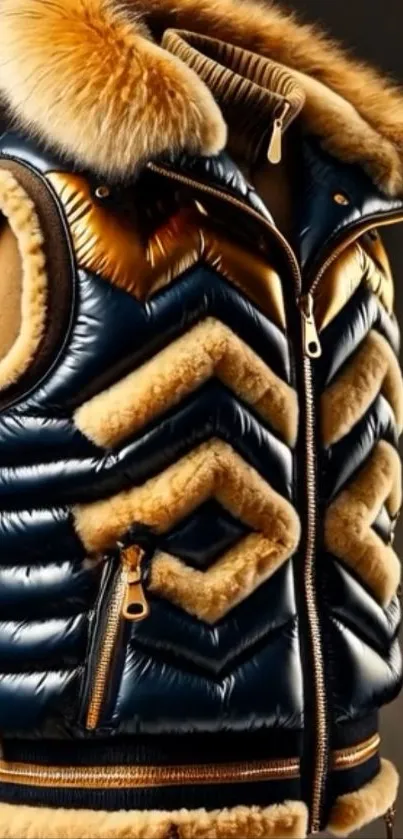 Luxurious fur-lined vest fashion wallpaper.
