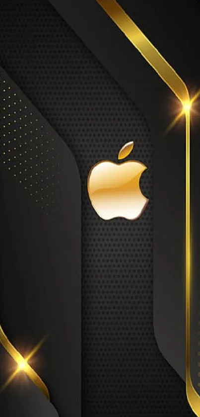 Elegant black and gold mobile wallpaper with iconic logo.
