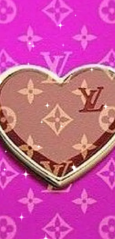 Pink and brown heart design wallpaper for phones.