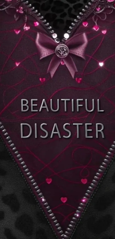 Dark heart pattern wallpaper with text