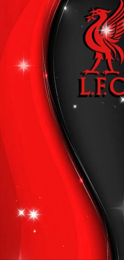 Liverpool FC red and black stylish wallpaper.