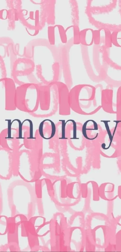 Pink money text wallpaper for mobile.