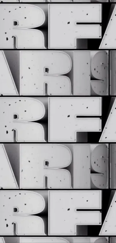 Monochrome 3D typography mobile wallpaper