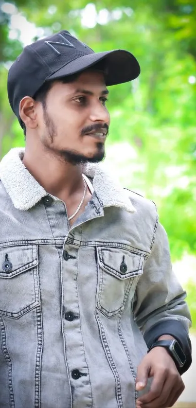 Stylish portrait of a man in nature.