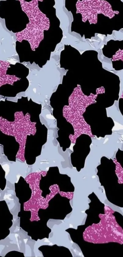 Pink and black leopard print pattern wallpaper.