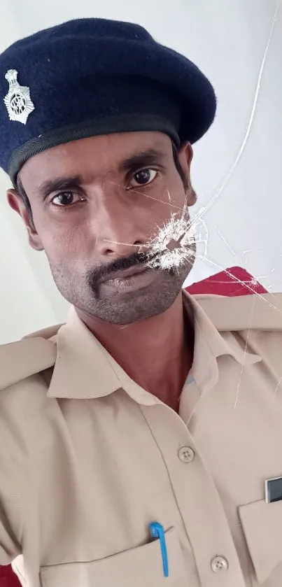 Portrait of a confident police officer in uniform.